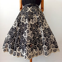 Charger l'image dans la galerie, 1950s - Spectacular Black See-Through Cotton Dress - W26/33 (66/84cm)