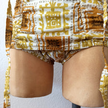 Charger l'image dans la galerie, 1950s - CATALINA, USA - Abstract Cotton Swimsuit - Sz. 34