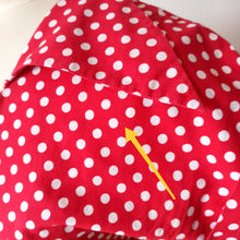Load image into Gallery viewer, 1940s - Adorable Red Dots Pockets Cotton Dress - W27.5 (70cm)