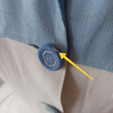 Charger l'image dans la galerie, 1950s - Marvelous Blue Shades Linen Dress - W27.5 (70cm)