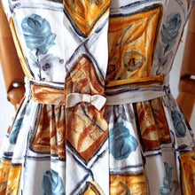 Charger l'image dans la galerie, 1950s 1960s - Gorgeous Roseprint Cotton Dress - W27.5 (70cm)