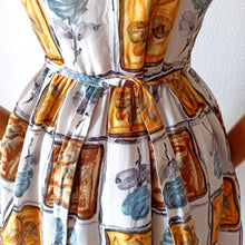 Charger l'image dans la galerie, 1950s 1960s - Gorgeous Roseprint Cotton Dress - W27.5 (70cm)