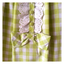 Charger l'image dans la galerie, 1950s - Adorable Green Checked Belted Dress - W27.5 (70cm)