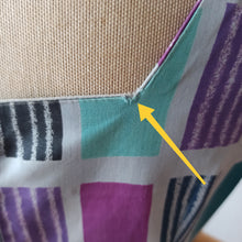 Charger l'image dans la galerie, 1950s 1960s - Gorgeous Abstract Purple Cotton Dress - W27.5 (70cm)