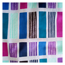 Charger l'image dans la galerie, 1950s 1960s - Gorgeous Abstract Purple Cotton Dress - W27.5 (70cm)