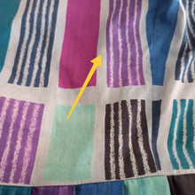 Charger l'image dans la galerie, 1950s 1960s - Gorgeous Abstract Purple Cotton Dress - W27.5 (70cm)