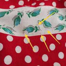 Charger l'image dans la galerie, 1950s - Exquisite Floral Dotted Red Cotton Dress - W28.5 (72cm)