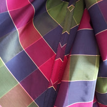 Charger l'image dans la galerie, 1950s - Stunning French Checked Satin Dress - W24.5 (62cm)