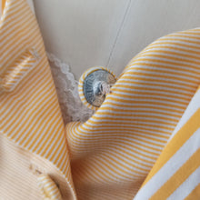 Charger l'image dans la galerie, 1950s - Adorable French Butter Yellow Striped Bolero Dress - W29 (74cm)