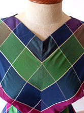 Charger l'image dans la galerie, 1950s - Stunning French Checked Satin Dress - W24.5 (62cm)