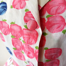 Cargar imagen en el visor de la galería, 1950s - Adorable Roseprint Cotton Dress - W26 (66cm)