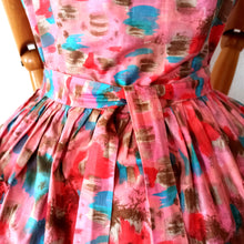 Charger l'image dans la galerie, 1950s 1960s - Gorgeous Abstract Triangular Pockets Dress - W27 (68.5cm)