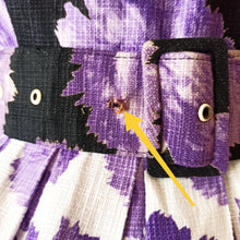 Charger l'image dans la galerie, 1950s - Stunning German Purple Clovers Dress - W26 (66cm)