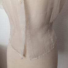 Charger l'image dans la galerie, 1950s - Gorgeous French Embroidery Nylon Blouse - W35 (88cm)