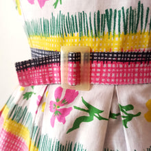 Charger l'image dans la galerie, 1950s - HR LE TREFORTS, France - Adorable Cotton Dress - W28 (71cm)