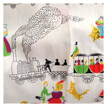 Cargar imagen en el visor de la galería, 1940s - Fabulous French Train Novelty Front Zipper Dress - W29 (74cm)