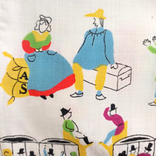 Cargar imagen en el visor de la galería, 1940s - Fabulous French Train Novelty Front Zipper Dress - W29 (74cm)