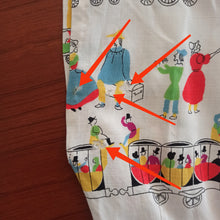 Cargar imagen en el visor de la galería, 1940s - Fabulous French Train Novelty Front Zipper Dress - W29 (74cm)