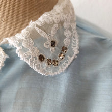 Charger l'image dans la galerie, 1950s 1960s - Adorable Rhinestones Lace Blouse - W35 (88cm)