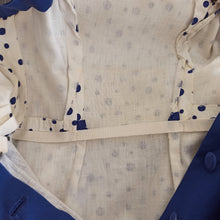 Charger l'image dans la galerie, 1950s - IRENE, Rome - Exquisite Blue Dots Cotton Dress - W26 (66cm)