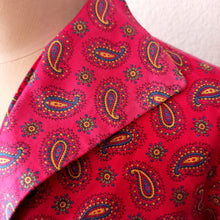 Charger l'image dans la galerie, 1940s 1950s - Gorgeous Rouge Paisley Cotton Blouse - W35 (88cm)