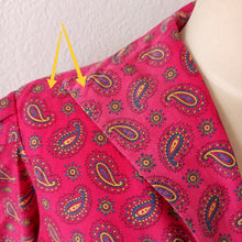 Charger l'image dans la galerie, 1940s 1950s - Gorgeous Rouge Paisley Cotton Blouse - W35 (88cm)