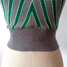 Charger l'image dans la galerie, 1940s 1950s - Fabulous Grey & Green Wool JD Top - Sz. XS/S