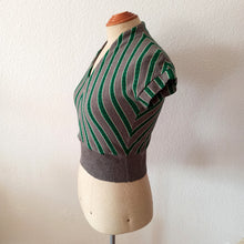 Charger l'image dans la galerie, 1940s 1950s - Fabulous Grey & Green Wool JD Top - Sz. XS/S