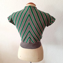 Charger l'image dans la galerie, 1940s 1950s - Fabulous Grey & Green Wool JD Top - Sz. XS/S