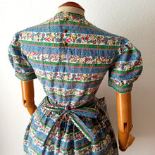 Charger l'image dans la galerie, 1940s 1950s - GASSMANN, Switzerland - Adorable Cotton Dress - W27 (68cm)