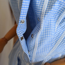 Charger l'image dans la galerie, 1950s - Adorable Baby Blue Vichy Cotton Dress - W31 (80cm)