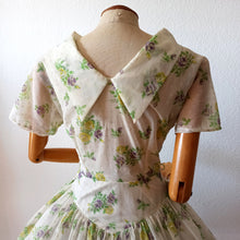 Charger l'image dans la galerie, 1950s - Exquisite Hummingbirds Roseprint Dress - W30 (76cm)
