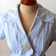 Charger l'image dans la galerie, 1950s - Adorable Baby Blue Vichy Cotton Dress - W31 (80cm)