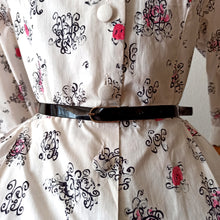 Charger l'image dans la galerie, 1950s - IMPERNAT, France - Adorable Romantic Cotton Dress - W31 (78.5cm)