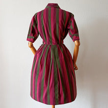 Load image into Gallery viewer, 1950s 1960s - Gorgeous Colors Cotton Dress - W30 (76cm)