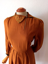 Load image into Gallery viewer, 1970s Does 1940s - Gorgeous Autumn Colors Dress - W30 (76cm) (Copy)
