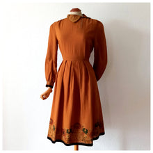 Load image into Gallery viewer, 1970s Does 1940s - Gorgeous Autumn Colors Dress - W30 (76cm) (Copy)