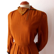 Load image into Gallery viewer, 1970s Does 1940s - Gorgeous Autumn Colors Dress - W30 (76cm) (Copy)