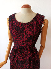 Load image into Gallery viewer, 1960s - Stunning Red & Black Cocktail Dress - W28 (72cm)