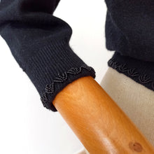 Charger l'image dans la galerie, 1950s - Stunning Beaded Butterflies Black Wool Cardigan