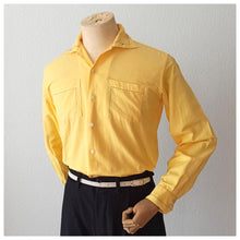 Charger l'image dans la galerie, 1950s - DUROTEX, Germany/France - UNWORN - Yellow Black Linen Shirt - Sz. S/M