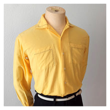 Charger l'image dans la galerie, 1950s - DUROTEX, Germany/France - UNWORN - Yellow Black Linen Shirt - Sz. S/M