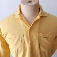 Charger l'image dans la galerie, 1950s - DUROTEX, Germany/France - UNWORN - Yellow Black Linen Shirt - Sz. S/M