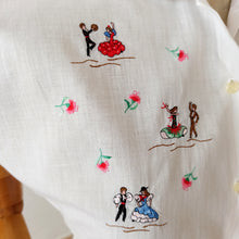Charger l'image dans la galerie, 1950s - SEGURA, Spain - Deadstock Flamenco Dancers Souvenir Blouse - W31 (80cm)