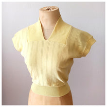 Charger l'image dans la galerie, 1950s - Gorgeous Vanilla Cotton Top - W24/28 (62/72cm)