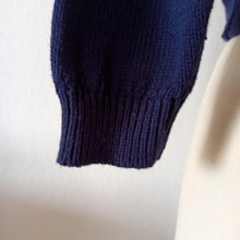 Carica l'immagine nel visualizzatore di Gallery, 80s does 50s - RENÉ DERHY, France - Navy Blue Ladybugs Cardigan - Sz. S/M