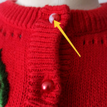 Carica l'immagine nel visualizzatore di Gallery, 80s does 50s - RENÉ DERHY, France - Red Ladybugs Cardigan - Sz. S/M