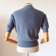 Charger l'image dans la galerie, 1950s - BALLANTYNE, Scotland - Slate Blue Pure Cashmere Jumper