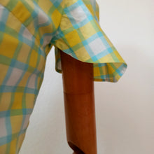 Charger l'image dans la galerie, 1950s - Adorable Checked Blue Yellow Cotton Dress - W26 (66cm)