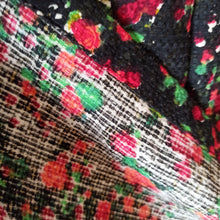 Charger l'image dans la galerie, 1950s - Stunning Black Roseprint Dress - W28 (72cm)